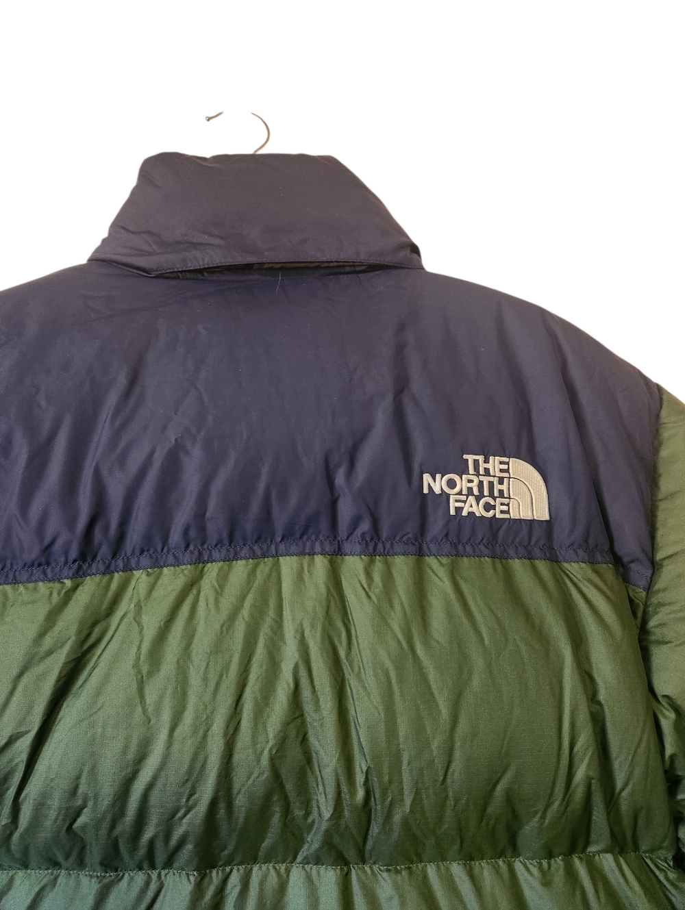 The North Face 1996 Retro Nuptse Jacket Pin Needle Green/Summit Navy Size M EUC - Picture 4 of 11